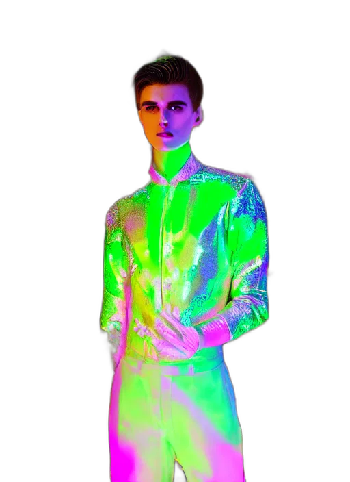 jacket, dress, robot, vaporwave transparent PNG cut-out