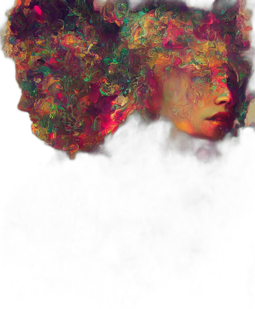 face, mask, crown, hair transparent PNG cut-out