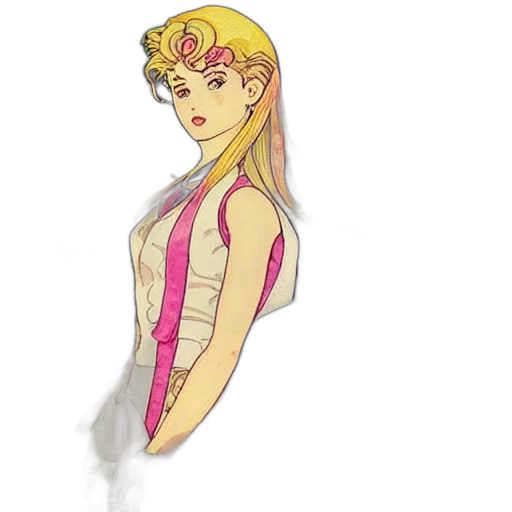 dress, staff, concept art, vaporwave transparent PNG cut-out