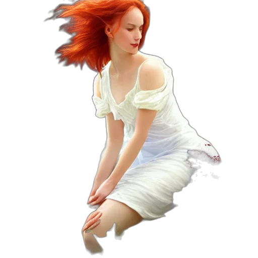 dress, hair, photorealistic, concept art transparent PNG cut-out