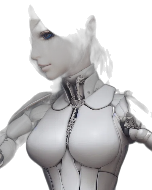 robot, face, 3d render, concept art transparent PNG cut-out