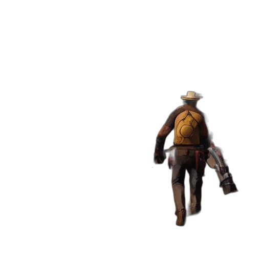 hat, jacket, weapon, staff transparent PNG cut-out