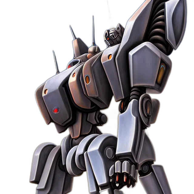 robot, weapon, concept art, 3d render transparent PNG cut-out