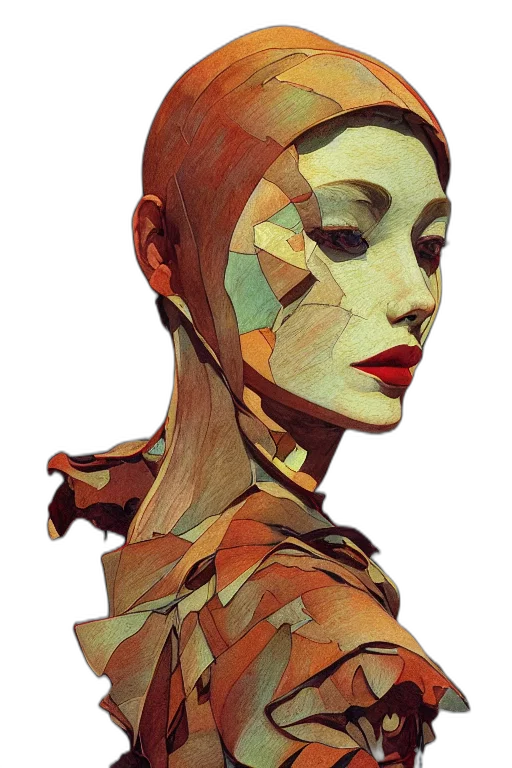face, mask, dress, jewelry transparent PNG cut-out