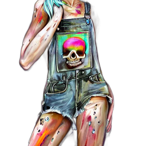 jacket, dress, robot, cyberpunk transparent PNG cut-out