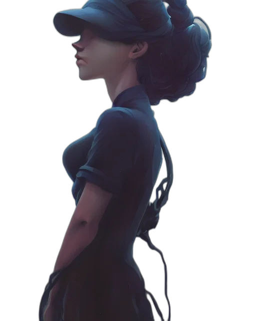 hat, dress, robot, staff transparent PNG cut-out