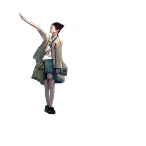 jacket, staff, dress, umbrella transparent PNG cut-out