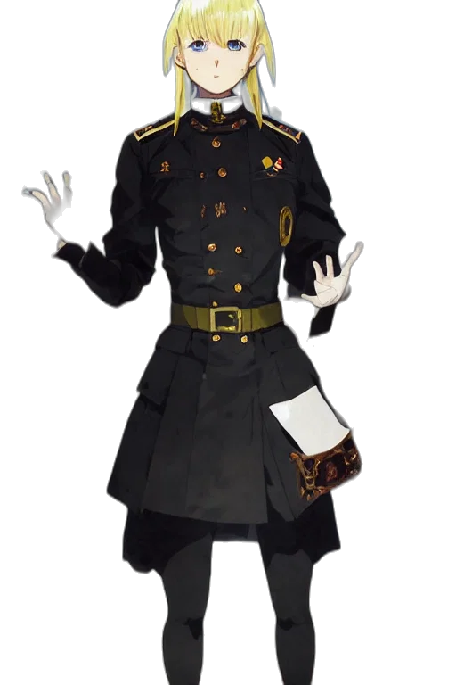 staff, jacket, dress, hat transparent PNG cut-out