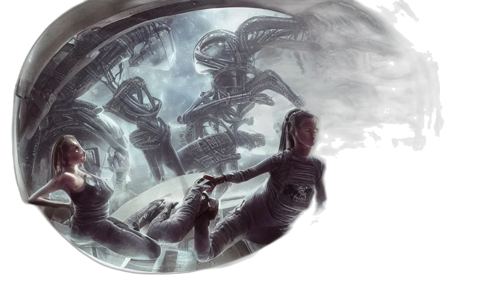 concept art, fantasy art, comic book art, outer space transparent PNG cut-out