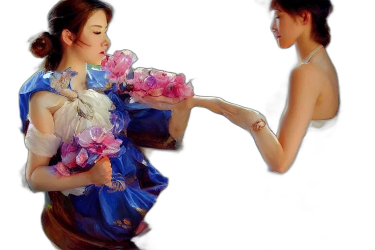 dress, jewelry, flower, photorealistic transparent PNG cut-out