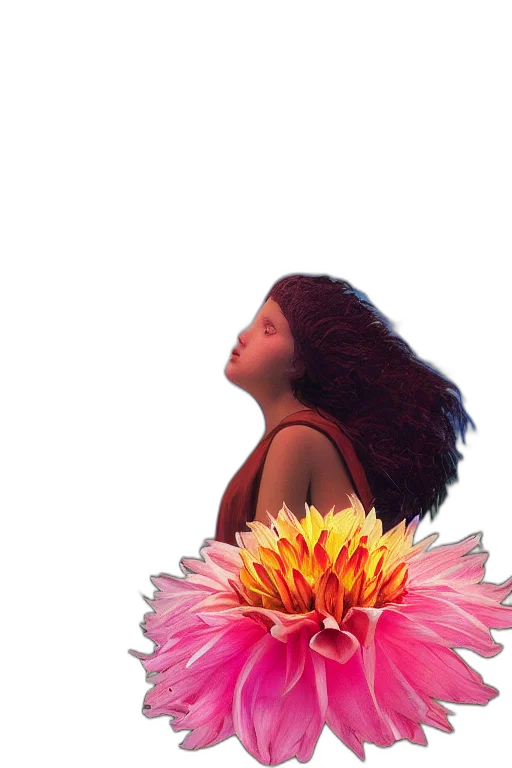 flower, crown, hair, face transparent PNG cut-out