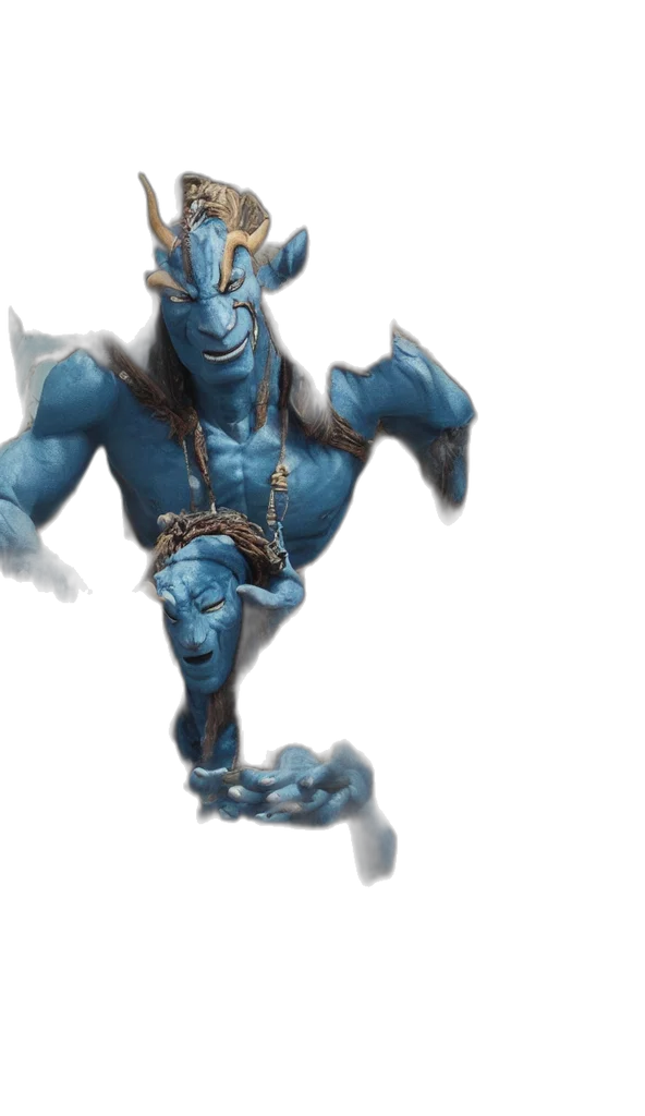 dragon, creature, mask, staff transparent PNG cut-out