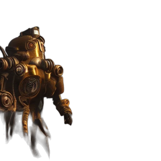 robot, weapon, concept art, 3d render transparent PNG cut-out