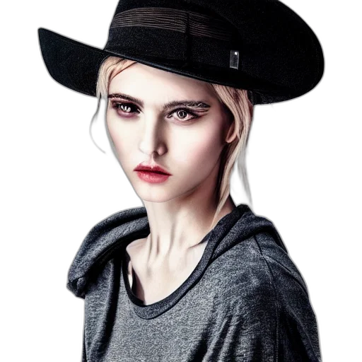 hat, face, jacket, photorealistic transparent PNG cut-out
