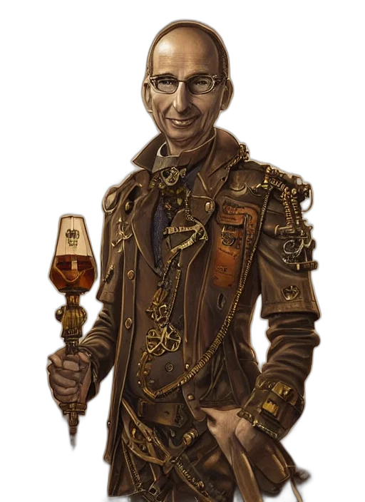 jacket, staff, concept art, fantasy art transparent PNG cut-out