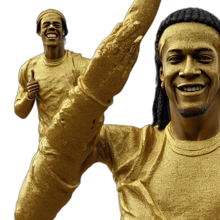 stoic, statue, ronaldinho, smiling transparent PNG cut-out