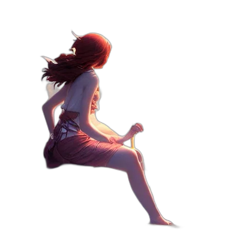 dress, concept art, anime, 3d render transparent PNG cut-out
