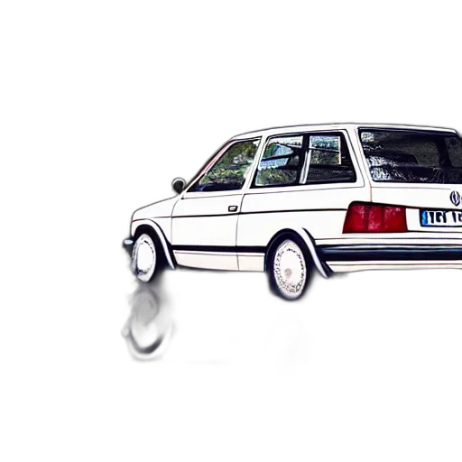 car, photorealistic, 3d render, vaporwave transparent PNG cut-out