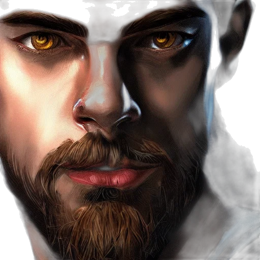 face, photorealistic, fantasy art, comic book art transparent PNG cut-out