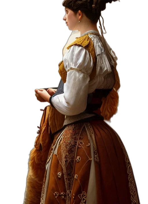 dress, staff, face, jacket transparent PNG cut-out