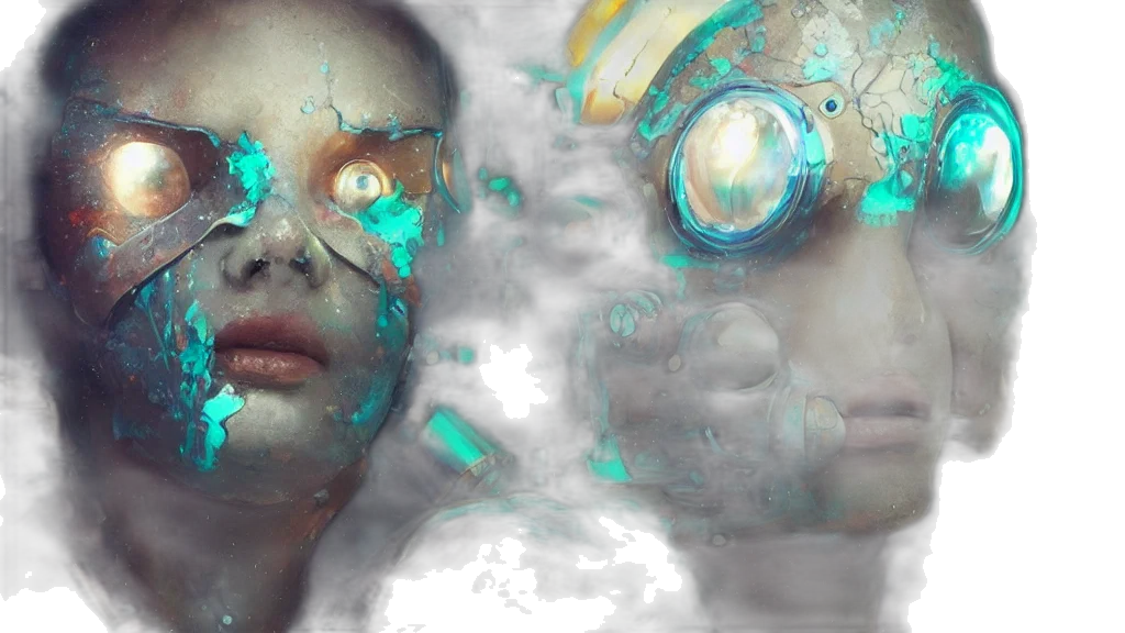 mask, cyberpunk, concept art, 3d render transparent PNG cut-out