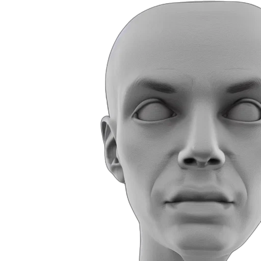 face, mask, robot, 3d render transparent PNG cut-out