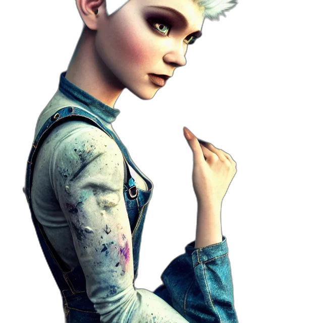 robot, jewelry, staff, jacket transparent PNG cut-out