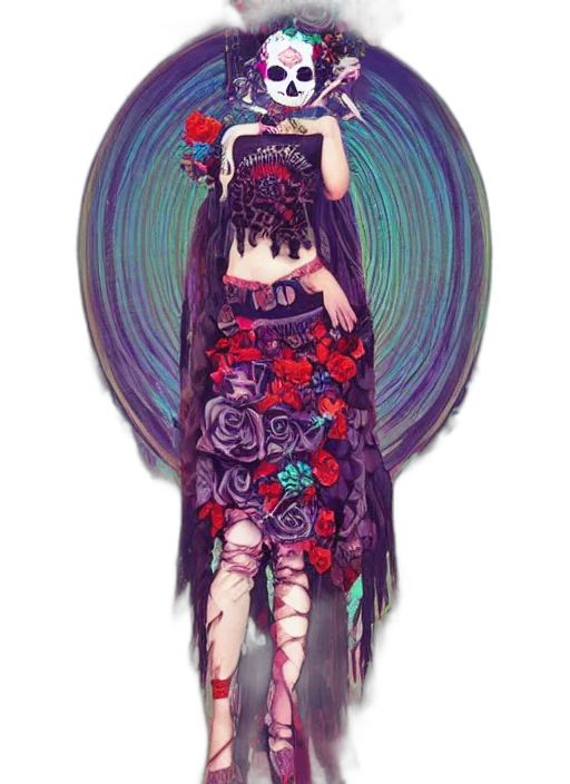dress, flower, jewelry, fantasy art transparent PNG cut-out