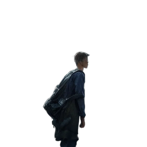 jacket, staff, umbrella, robot transparent PNG cut-out