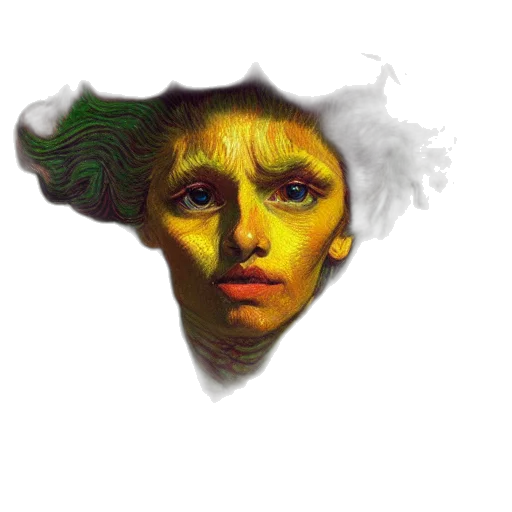 face, mask, crown, hair transparent PNG cut-out