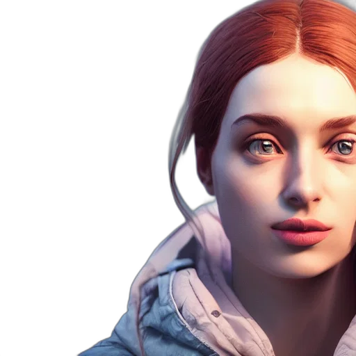 face, jacket, concept art, photorealistic transparent PNG cut-out