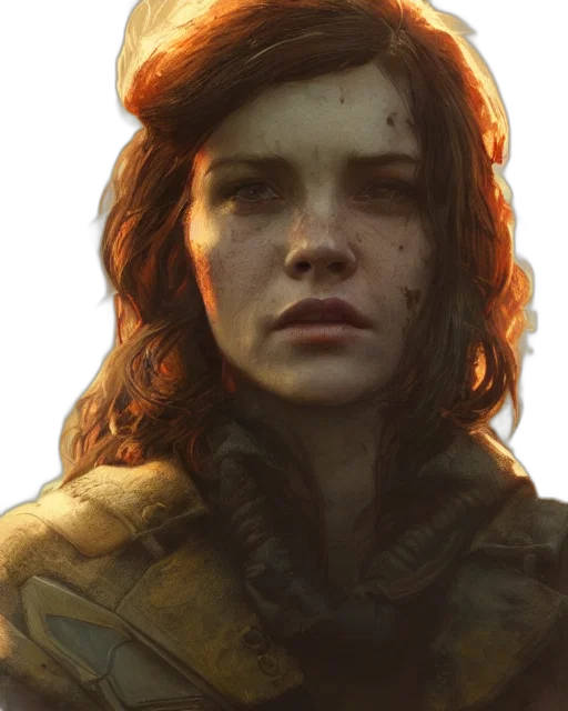 face, weapon, concept art, photorealistic transparent PNG cut-out