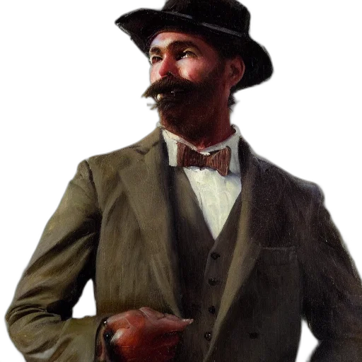 hat, staff, face, jacket transparent PNG cut-out