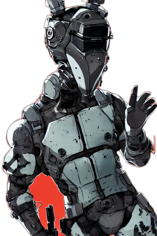 robot, jacket, mask, concept art transparent PNG cut-out