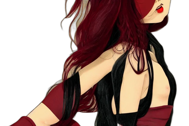 dress, hair, photorealistic, fantasy art transparent PNG cut-out