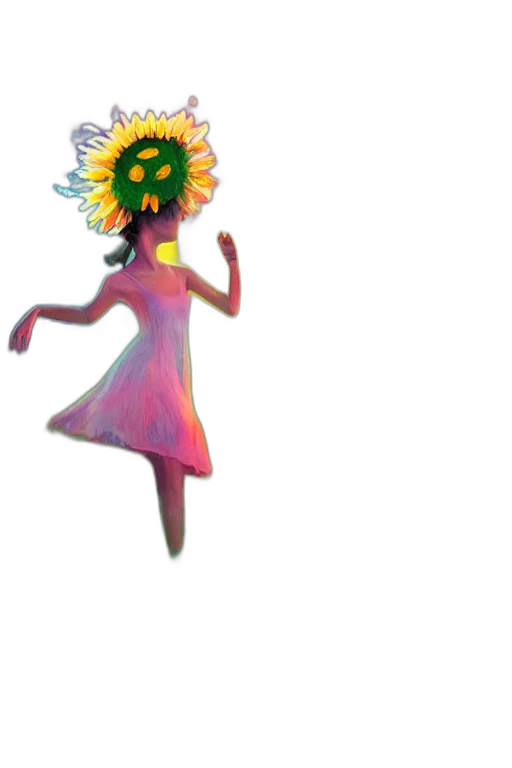 flower, dress, mask, creature transparent PNG cut-out