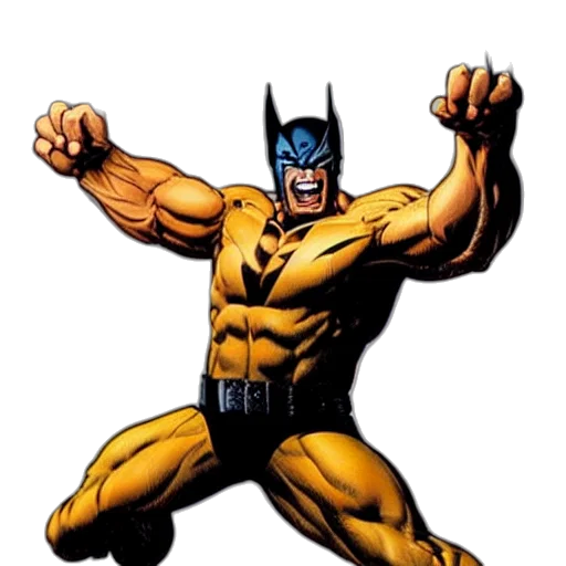 comic book art, concept art, wolverine, action transparent PNG cut-out