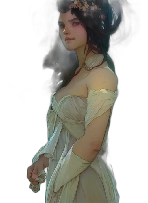 dress, crown, staff, face transparent PNG cut-out