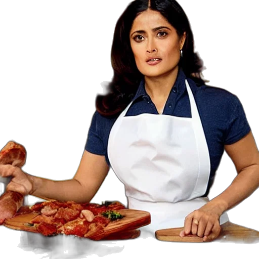 food, salma, hayek, modeling transparent PNG cut-out