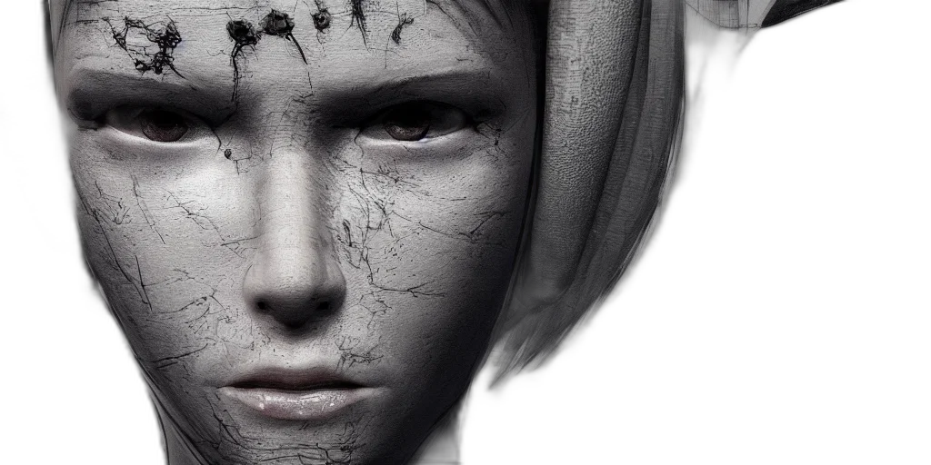 face, mask, robot, photorealistic transparent PNG cut-out