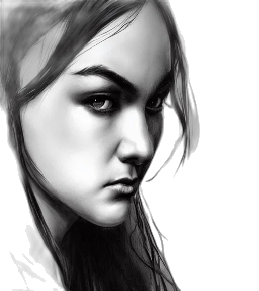 face, photorealistic, oil painting, pencil sketch transparent PNG cut-out