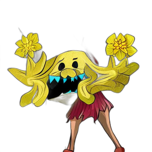 flower, staff, mask, creature transparent PNG cut-out