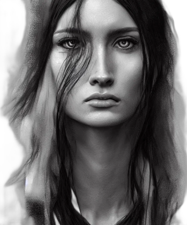 face, hair, photorealistic, pencil sketch transparent PNG cut-out