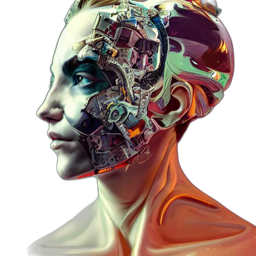 robot, face, mask, crown transparent PNG cut-out