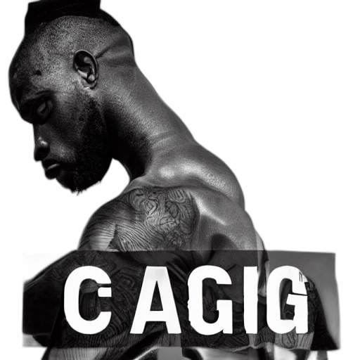 photorealistic, giga, chad, black transparent PNG cut-out