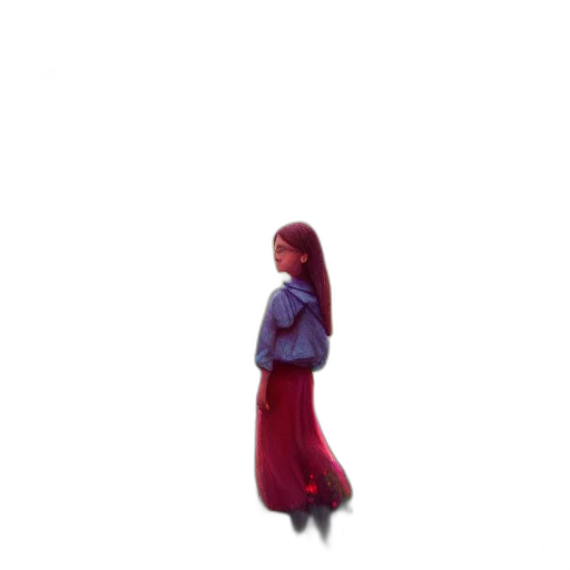 dress, hair, creature, robot transparent PNG cut-out