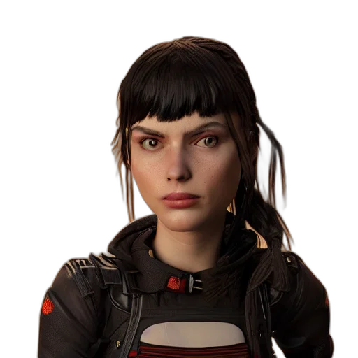 face, jacket, staff, hair transparent PNG cut-out