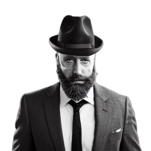 hat, face, staff, photorealistic transparent PNG cut-out