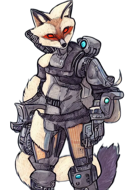 robot, creature, staff, weapon transparent PNG cut-out