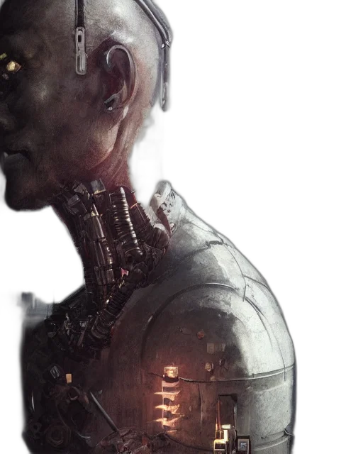 robot, face, cyberpunk, concept art transparent PNG cut-out